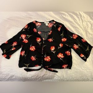 Fun peekaboo floral top